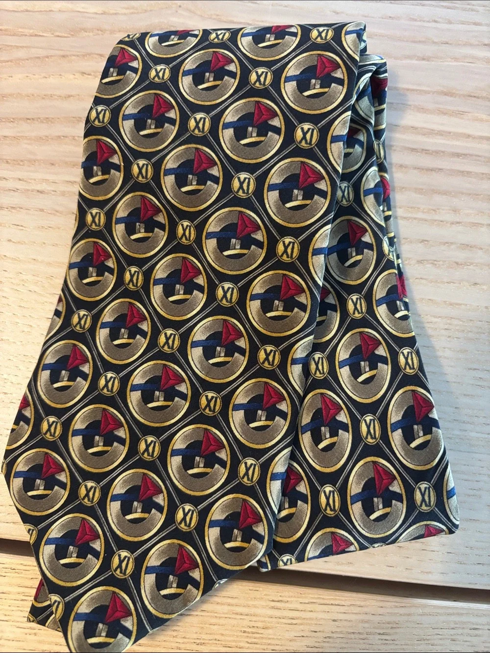 J. Garcia Clockworks collection 100 silk tie